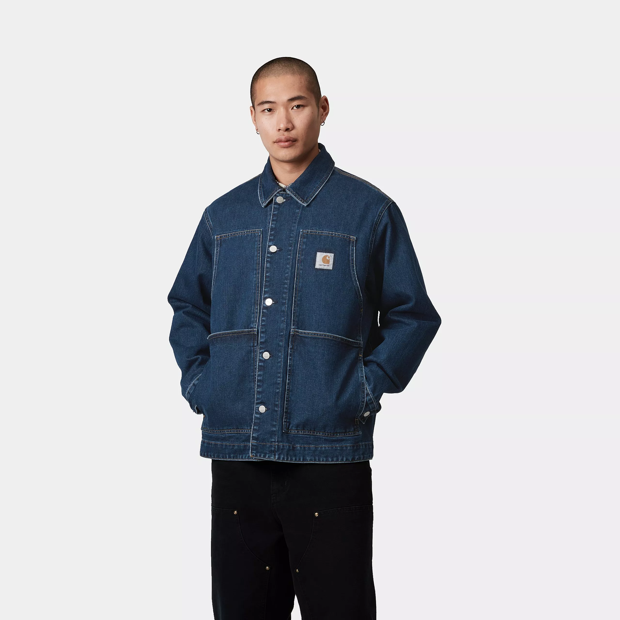 Carhartt Wip Giacca di jeans da uomo Og Double Front lavaggio medio - Image 3