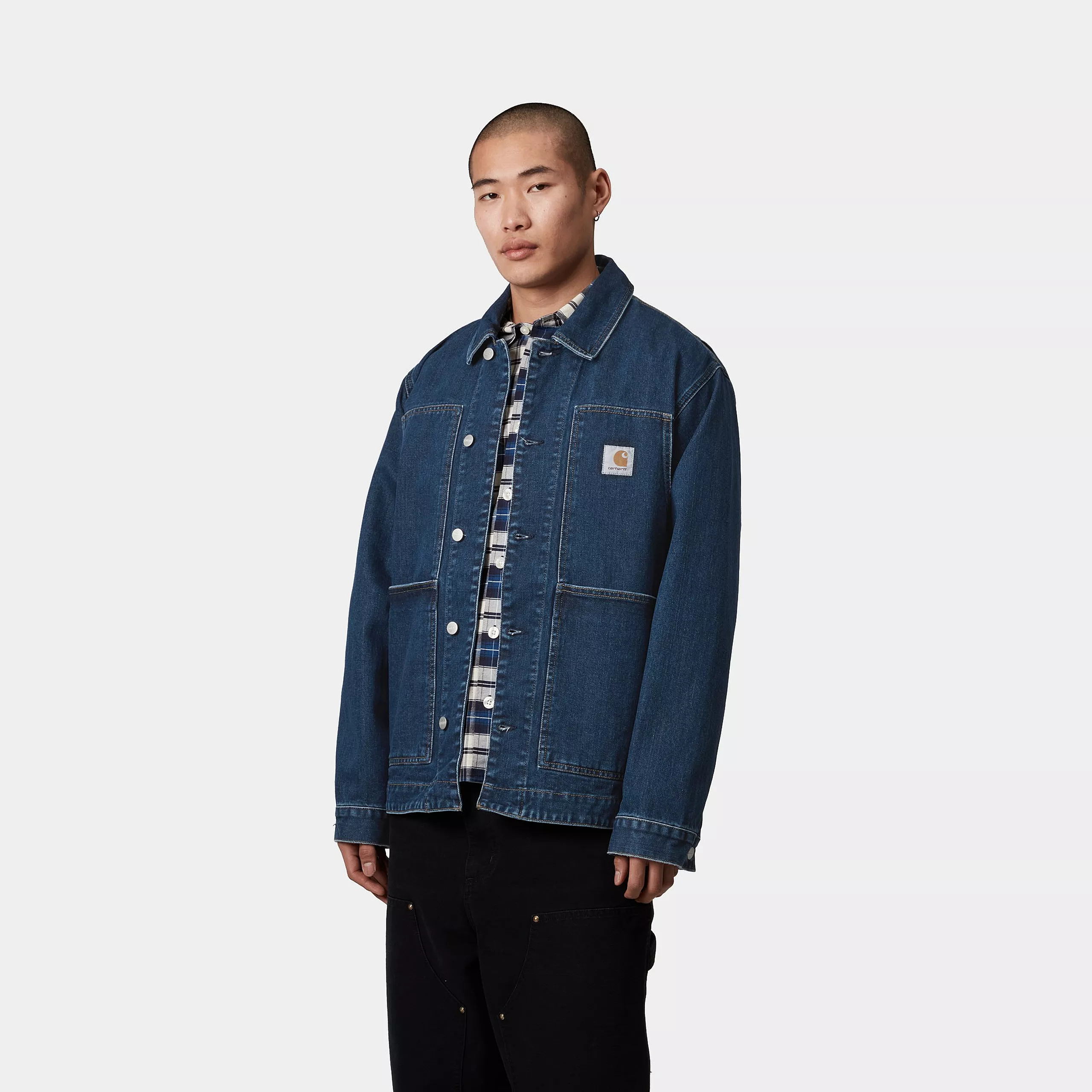 Carhartt Wip Giacca di jeans da uomo Og Double Front lavaggio medio - Image 5
