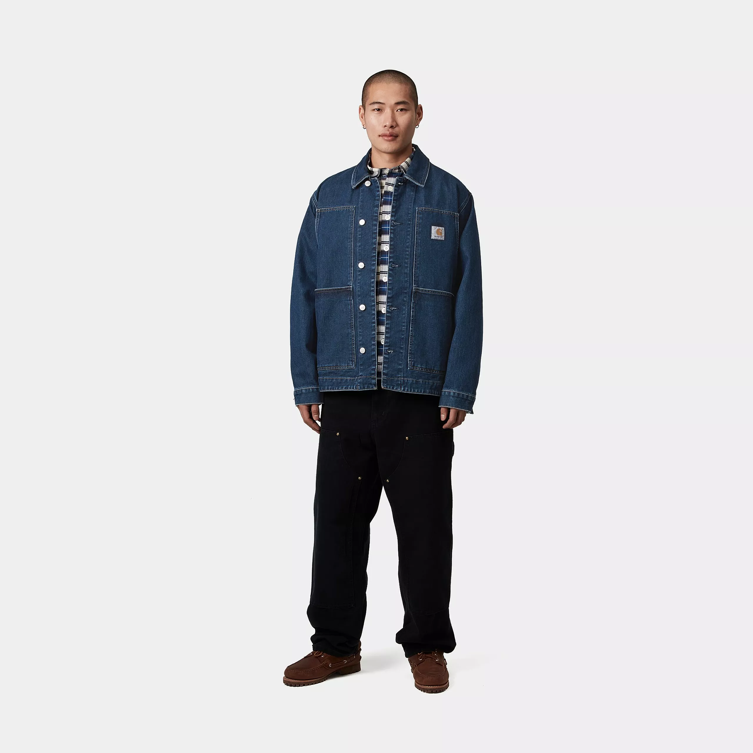 Carhartt Wip Giacca di jeans da uomo Og Double Front lavaggio medio - Image 6