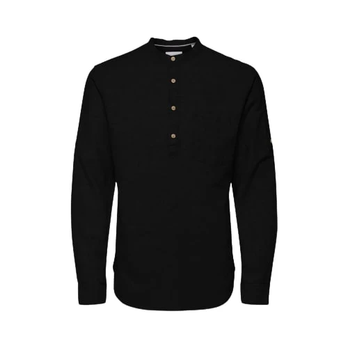 ONLY & SONS CAIDEN LS HALFPLACKET LINEN SHIRT NOOS 22009883 - Image 5