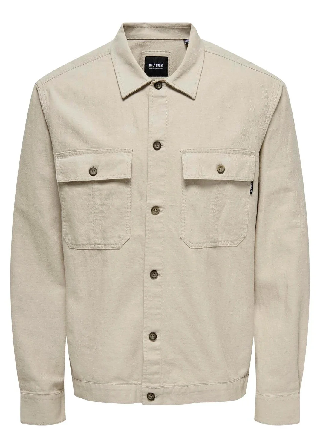 Only & Sons Camicia da Uomo misto lino Kennet Beige