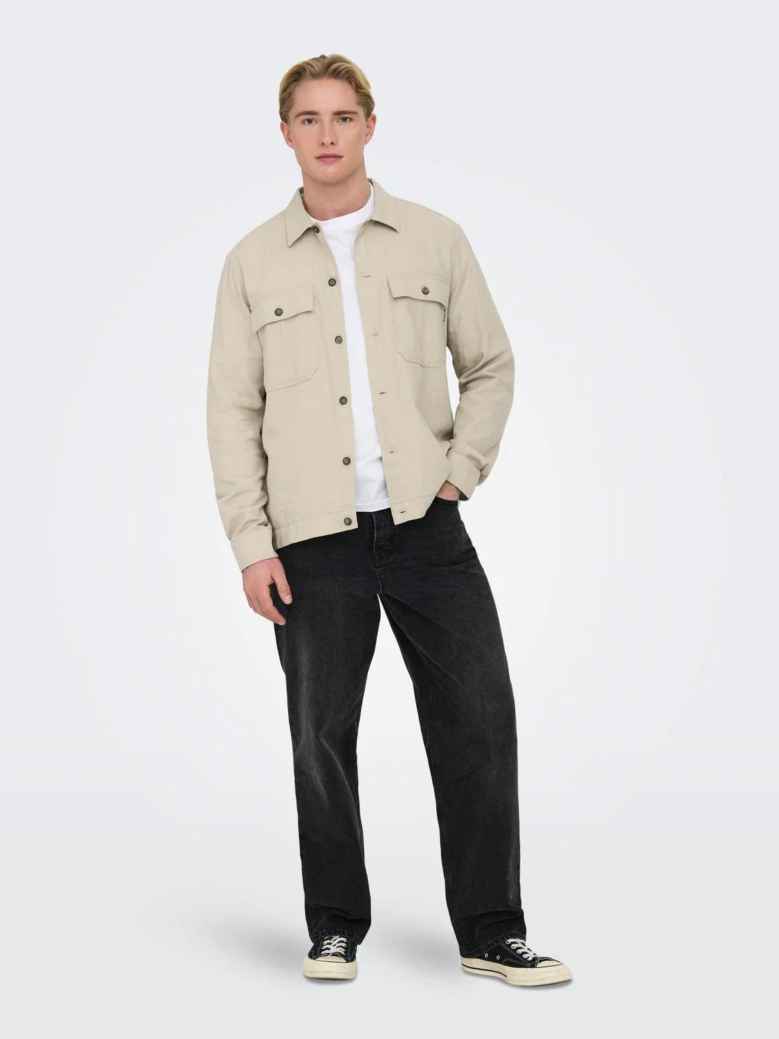 Only & Sons Camicia da Uomo misto lino Kennet Beige - Image 4