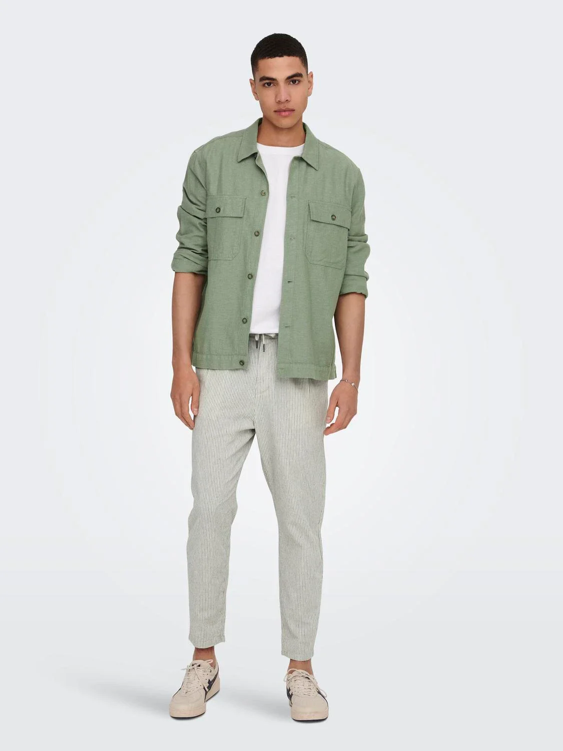 Only & Sons Camicia da Uomo misto lino Kennet Verde - Image 4