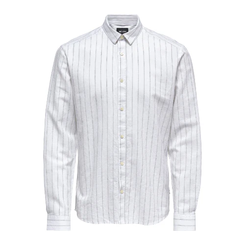 ONLY & SONS LS STRIP LINEN CAMICIA DA UOMO MANICA LUNGA 22021970