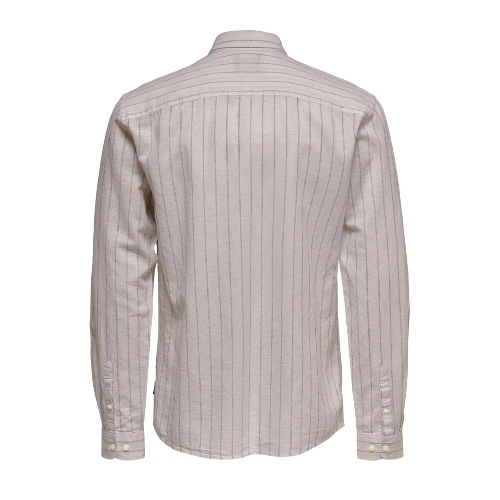 ONLY & SONS LS STRIP LINEN CAMICIA DA UOMO MANICA LUNGA 22021970 - Image 5