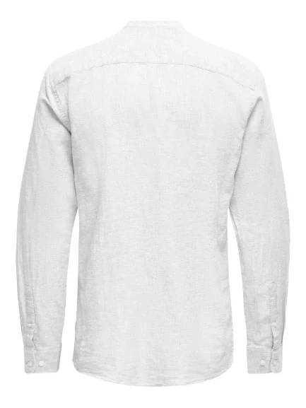 ONLY & SONS ONSCAIDEN LS SOLID LINEN MAO SHIRT NOOS 22019173 - Image 4