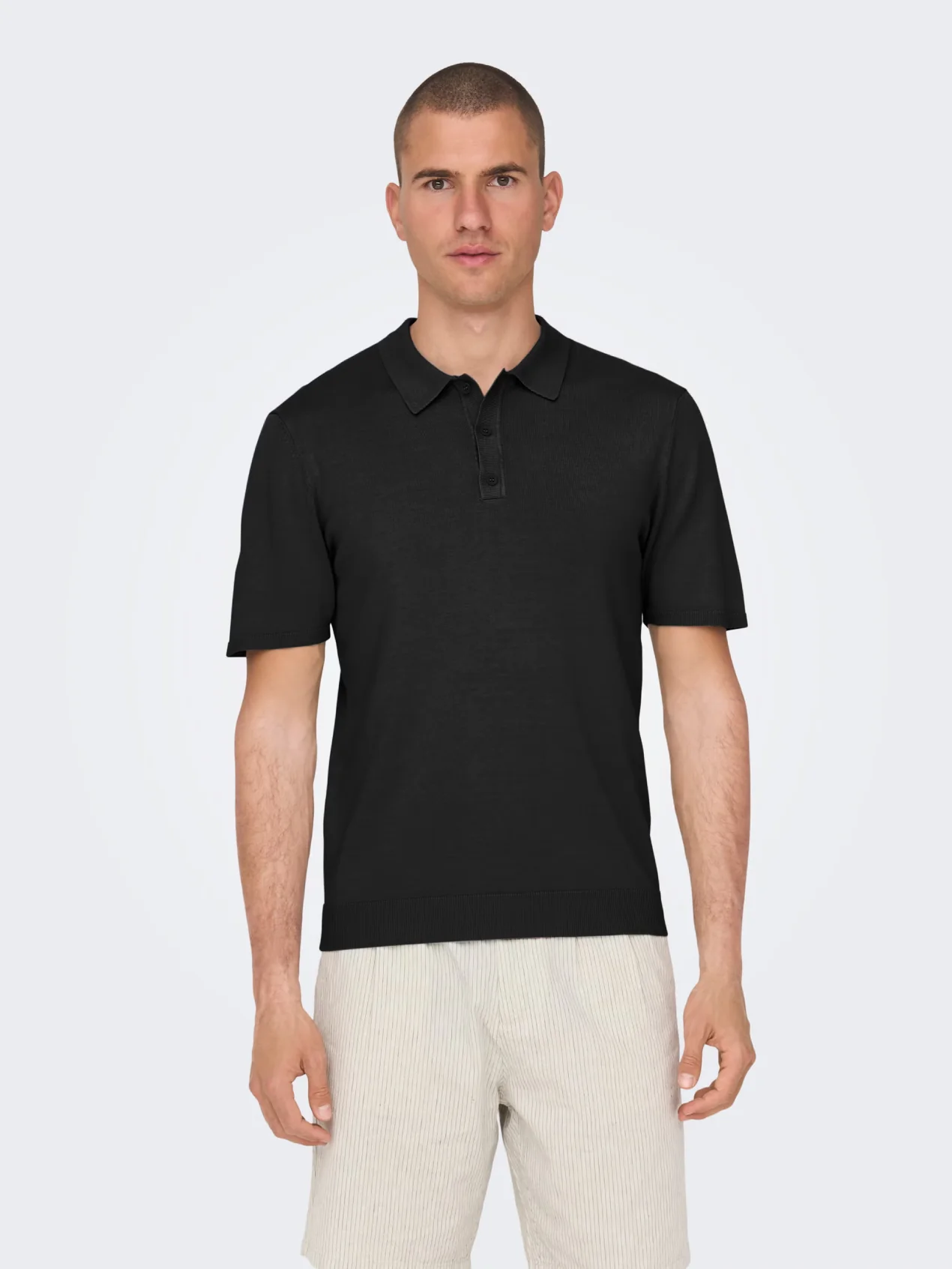 Only & Sons Polo da uomo manica corta  Wyler nera - Image 4