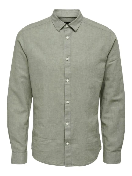 ONLY & SONS CAIDEN LS SOLID LINEN SHIRT 22012321 - Image 6