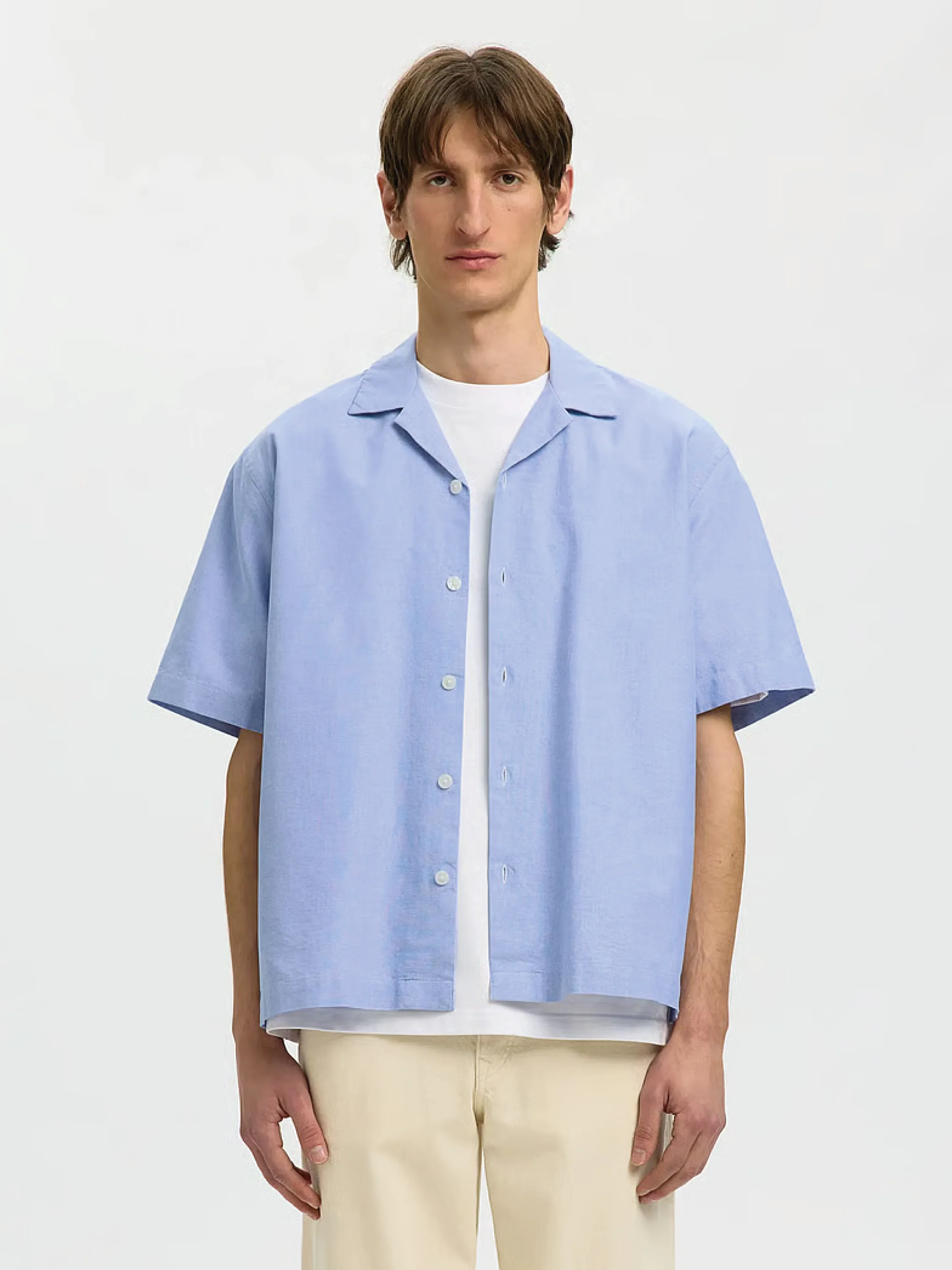 Selected Camicia da uomo manica corta Oxford - Image 3