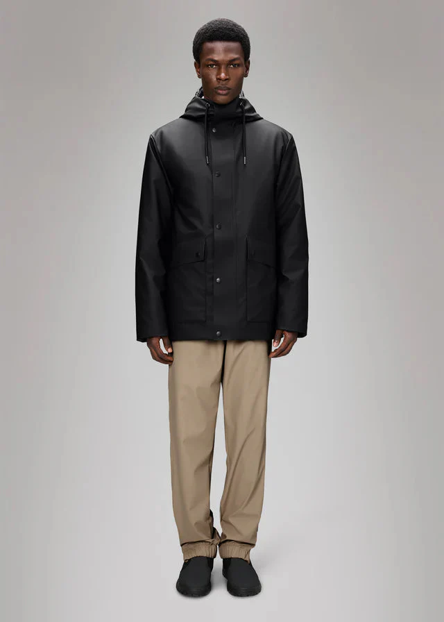 Rains Giacca Parka impermeabile da uomo W3T3 nera - Image 2