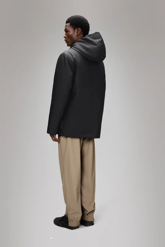 Rains Giacca Parka impermeabile da uomo W3T3 nera - Image 5