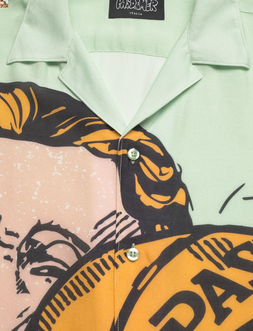 Pas De Mer Camicia da uomo manica corta Basketball Verde chiaro - Image 3