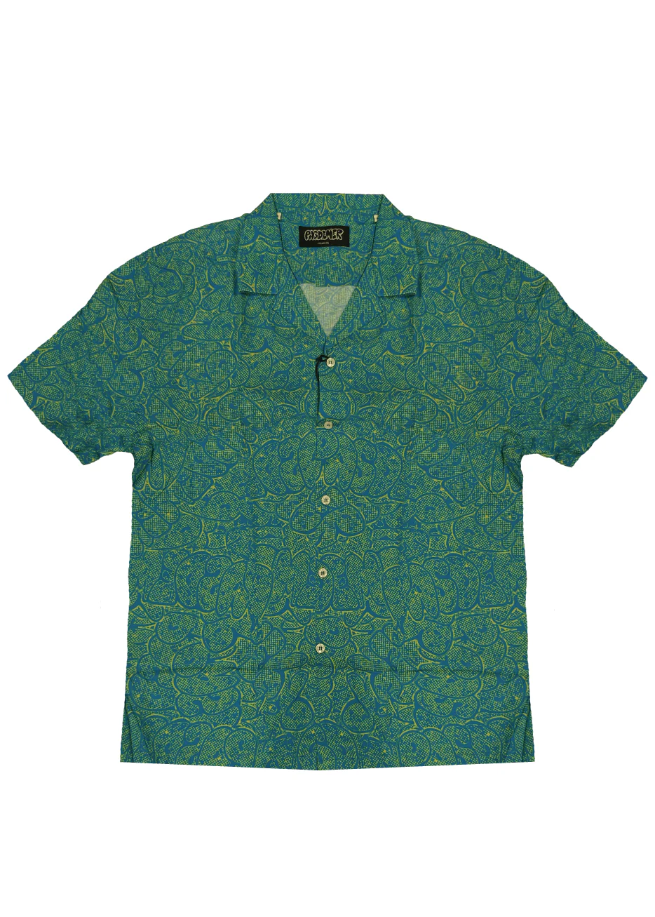 Pas De Mer Camicia da uomo manica corta  Logo Blu