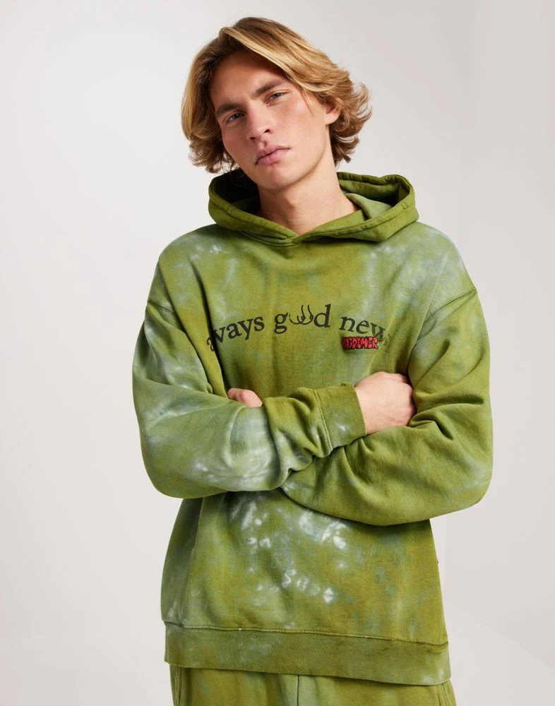 Pas De Mer Felpa Con Cappuccio Uomo Always Good News Verde - Image 4