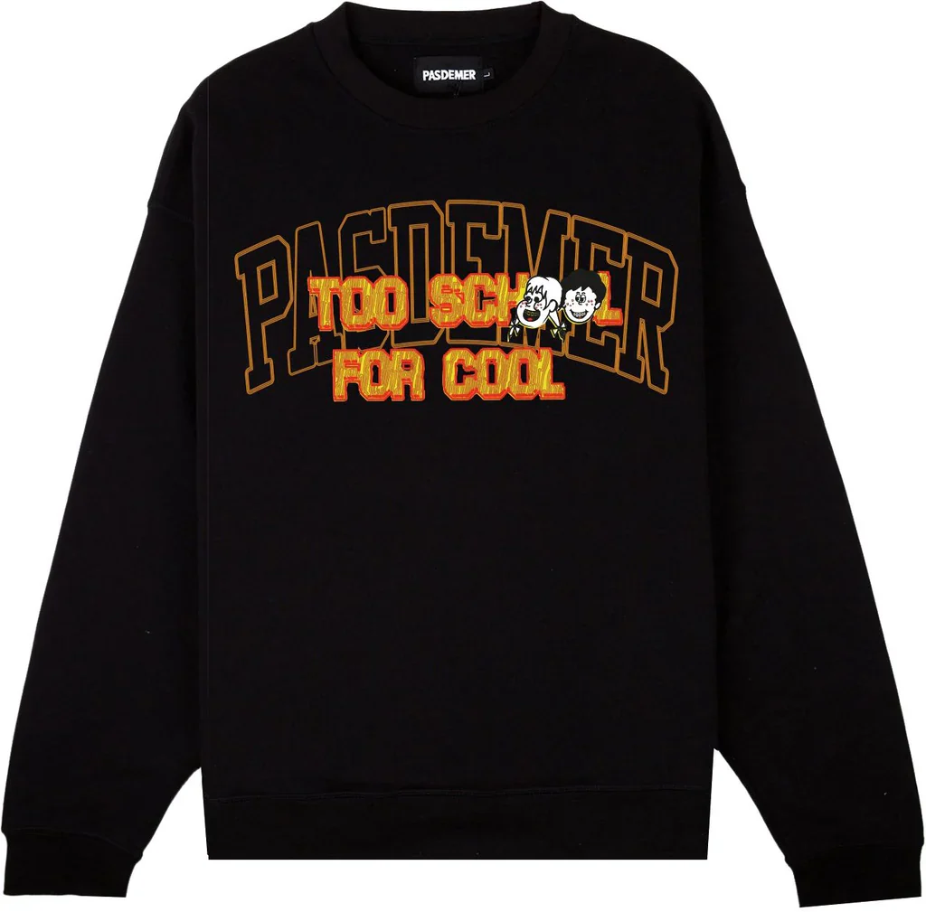 Pas De Mer Felpa girocollo da uomo Too School Nera