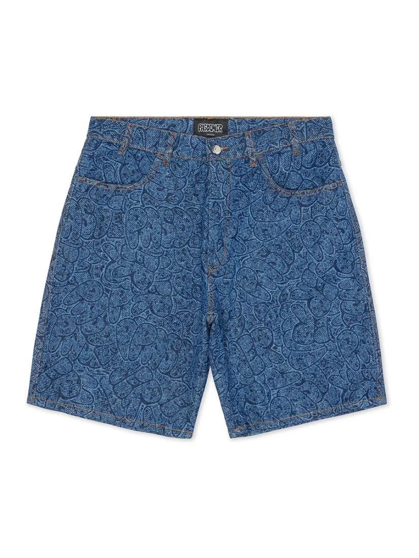 Pas De Mer Pantaloncino in jeans da uomo Logo Blu