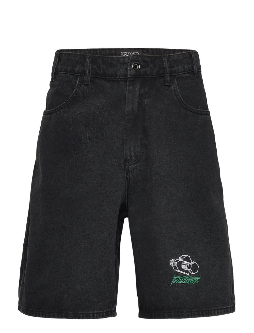 Pas De Mer Pantaloncino in jeans da uomo Officina Screw Love Nero
