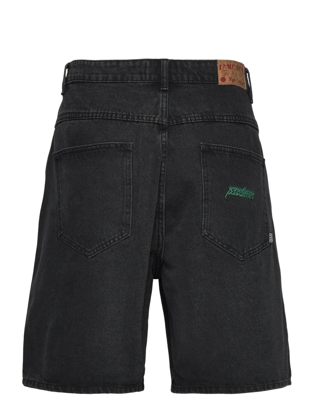Pas De Mer Pantaloncino in jeans da uomo Officina Screw Love Nero - Image 2