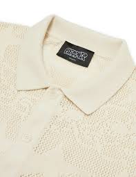 Pas De Mer Polo camicia da uomo Skulls Beige - Image 3