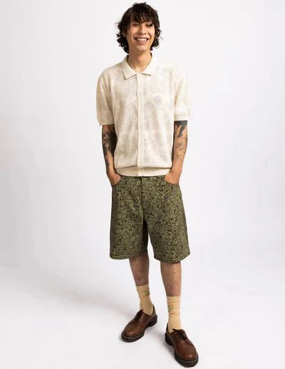 Pas De Mer Polo camicia da uomo Skulls Beige - Image 4