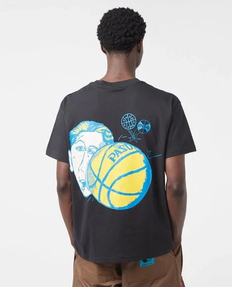 Pas De Mer T-Shirt da uomo manica corta Basketball Nera - Image 2
