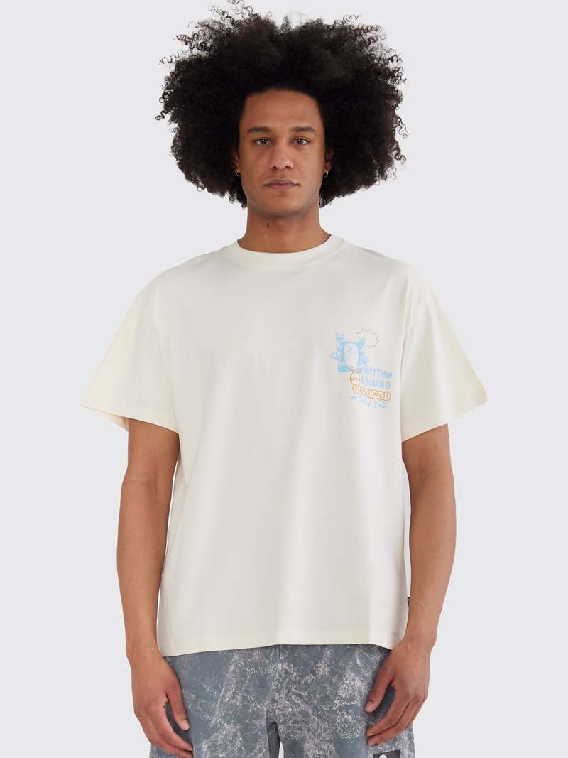 Pas De Mer T-Shirt da uomo manica corta Bongos Beige - Image 3