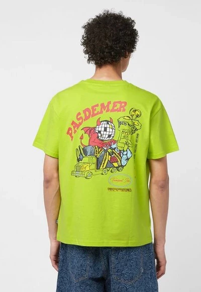 Pas De Mer T-Shirt da uomo manica corta Transport Verde acido - Image 3