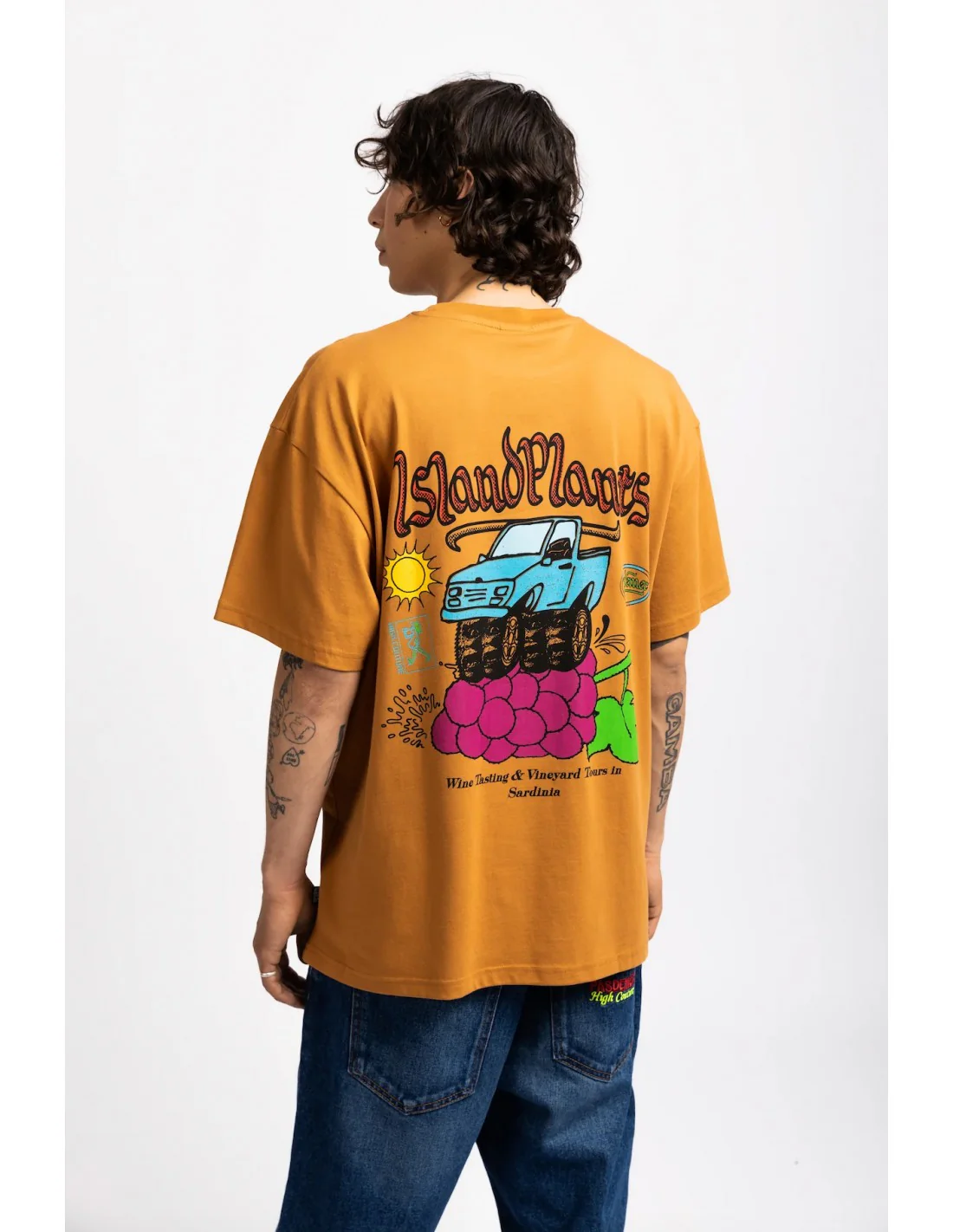 Pas De Mer T-Shirt da uomo manica corta Wine Testing Marrone - Image 3