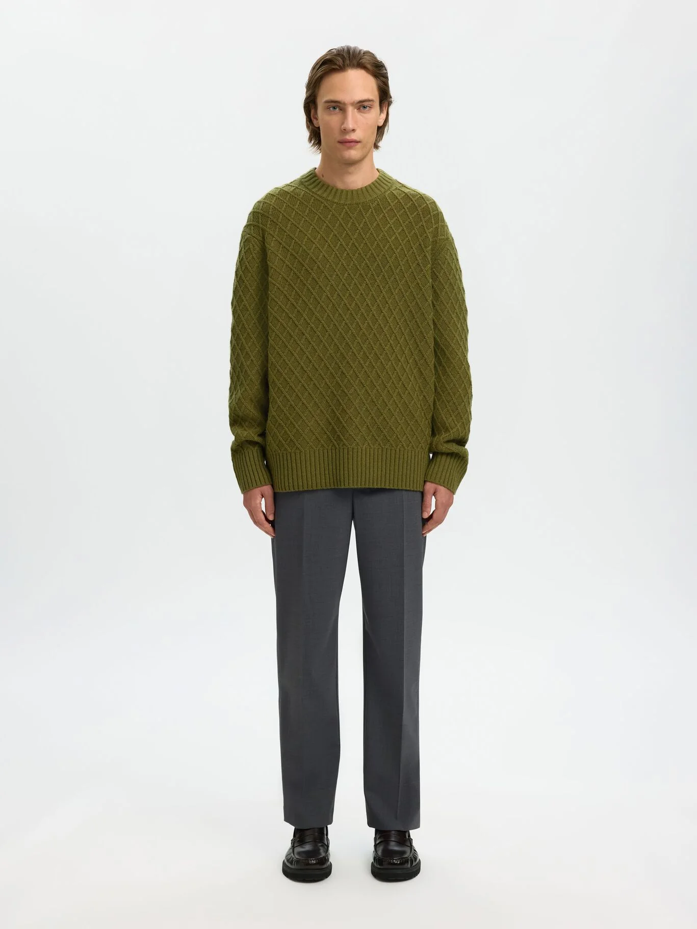 Selected Maglia in lana girocollo da uomo Patric verde - Image 5
