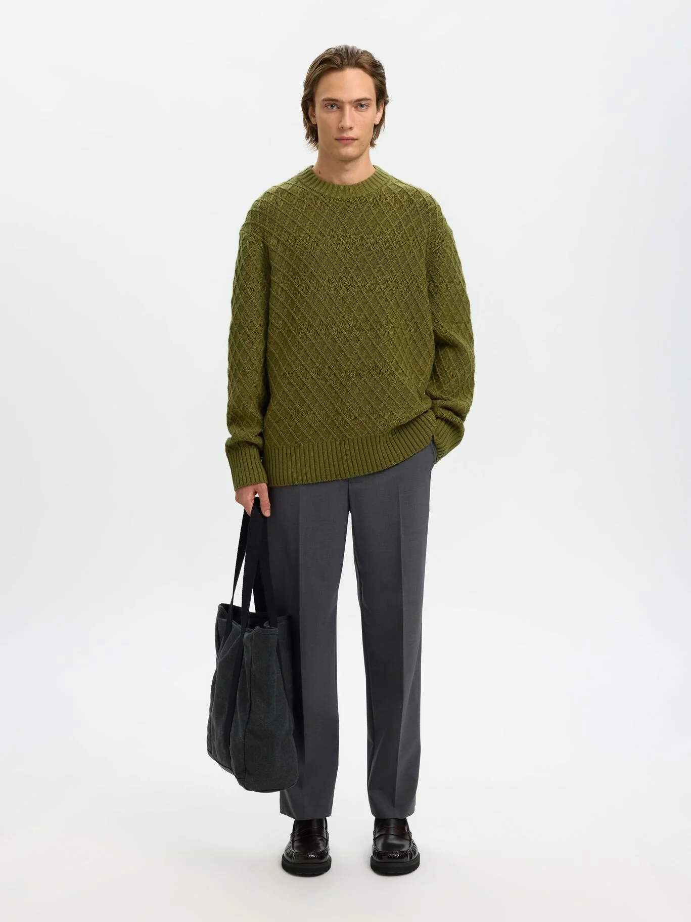 Selected Maglia in lana girocollo da uomo Patric verde - Image 6