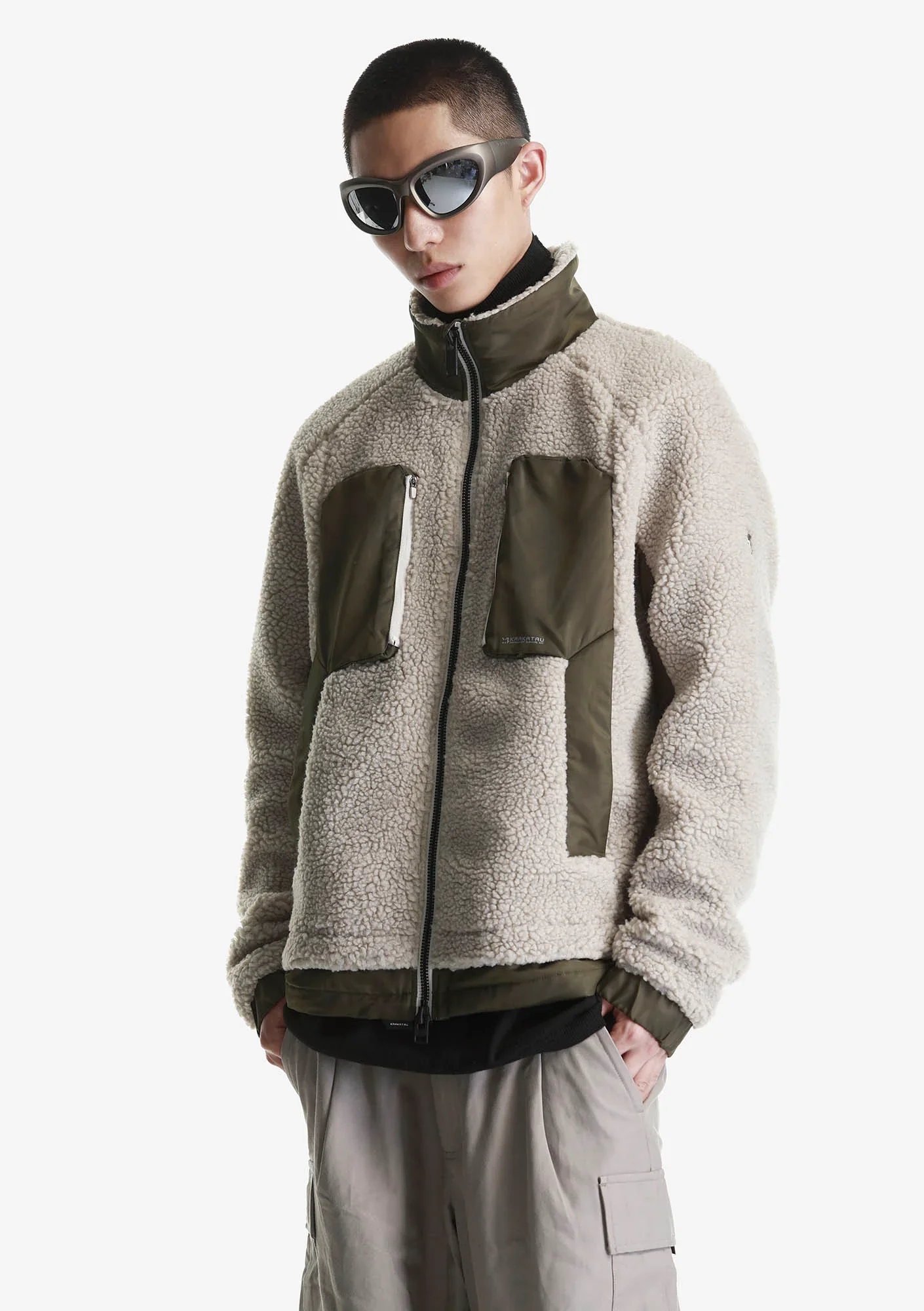 Krakatau PEEBLES ZIP-UP SHERPA JACKET QM409-85 - Image 2