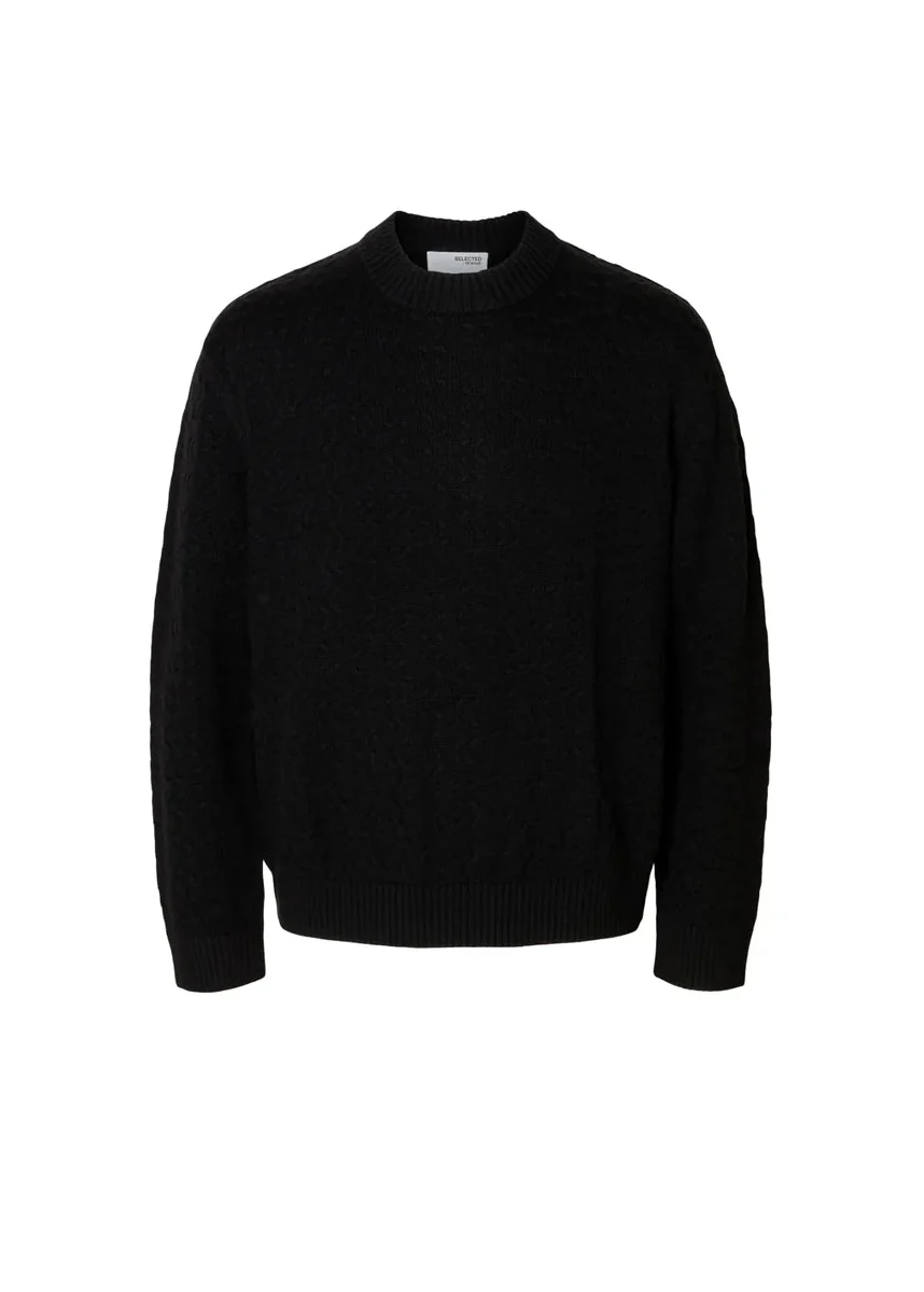 Selected Maglia girocollo da uomo Philip nera