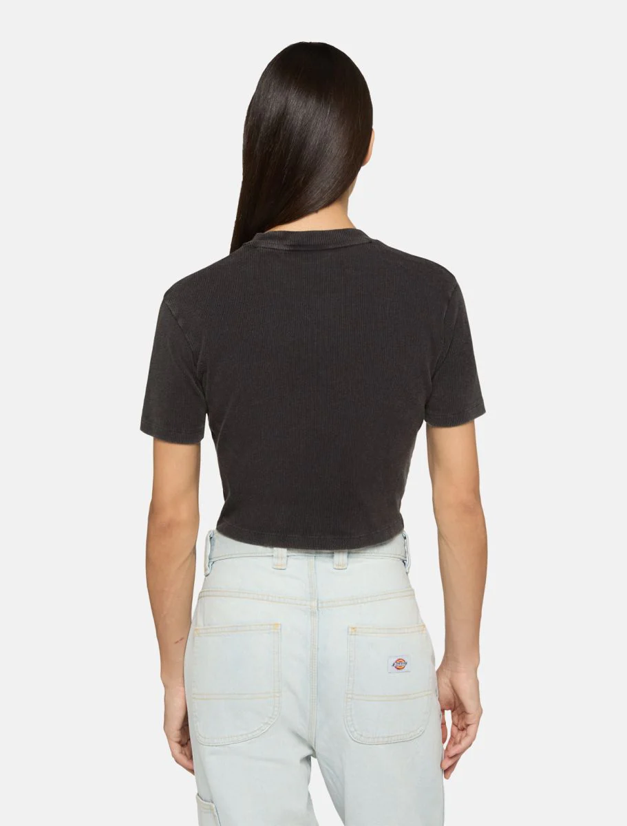 Dickies T-Shirt da donna manica corta Plentywood nera - Image 4