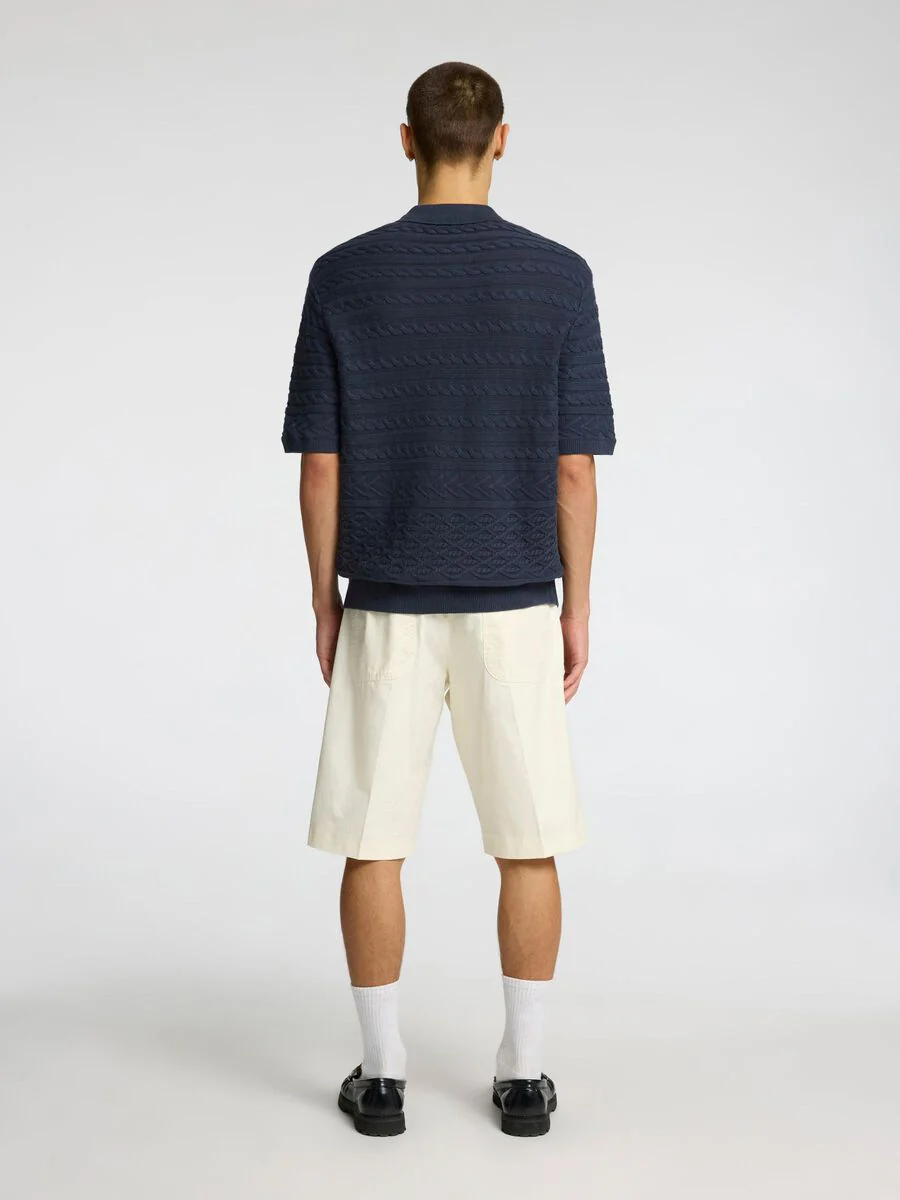 Selected Maglia in cotone da uomo Polo blu - Image 4