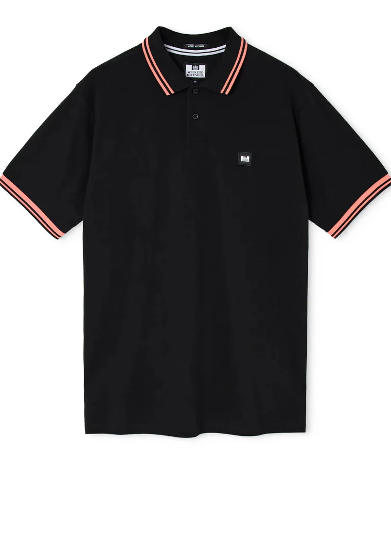 Weekend Offender Polo da uomo manica corta Levanto nera