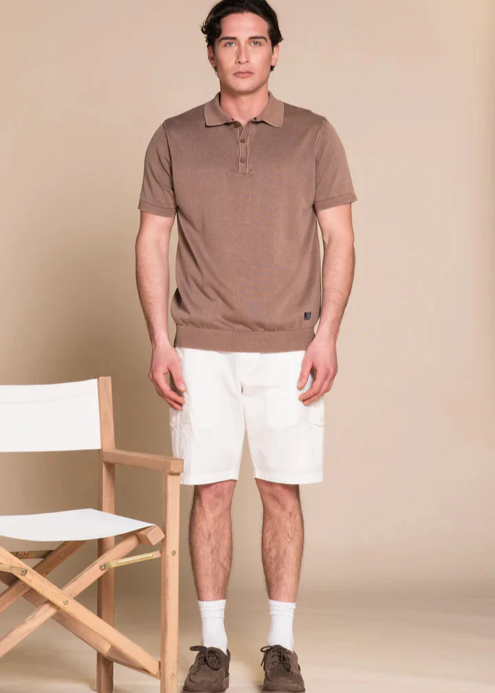 Impure Polo leggera in maglia da uomo Owen marroncino - Image 2