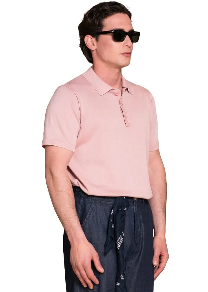 Impure Polo leggera in maglia da uomo Owen rosa