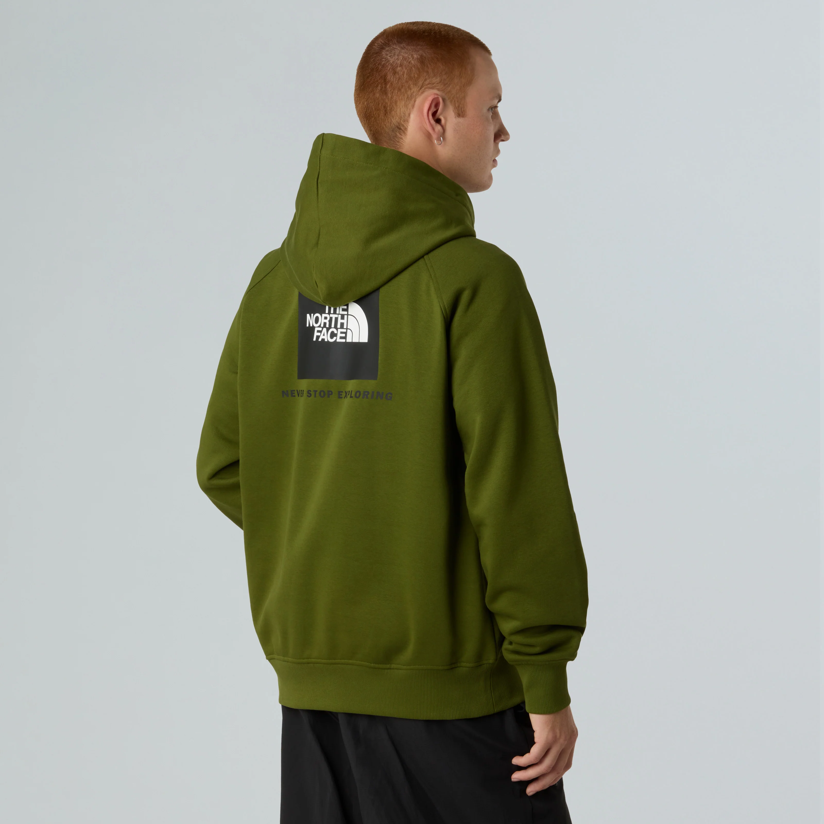 The North Face Felpa da uomo con cappuccio Raglan Box verde - Image 4