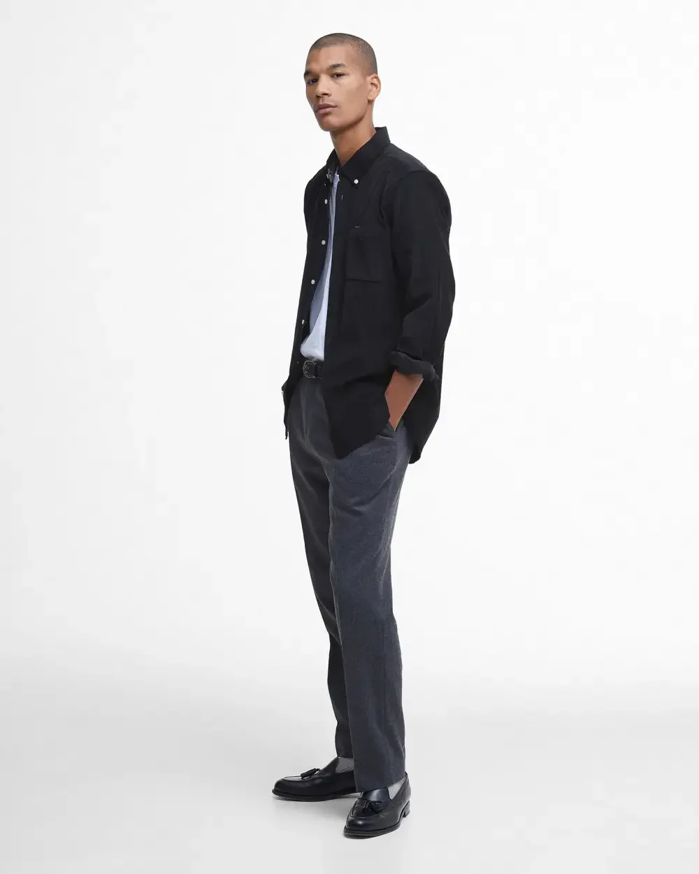 Barbour Camcia da uomo in velluto Ramsey nera - Image 5