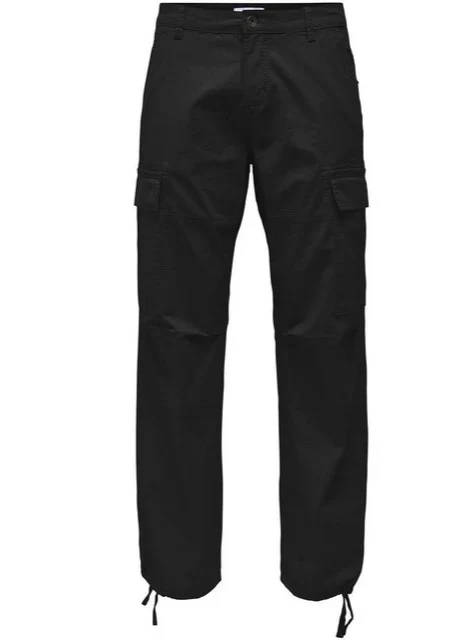 Only & Sons Pantalone da uomo con tasconi Ray nero