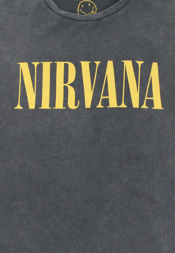 ReCovered T-Shirt unisex manica corta Nirvana Plain Logo nero lavato - Image 4