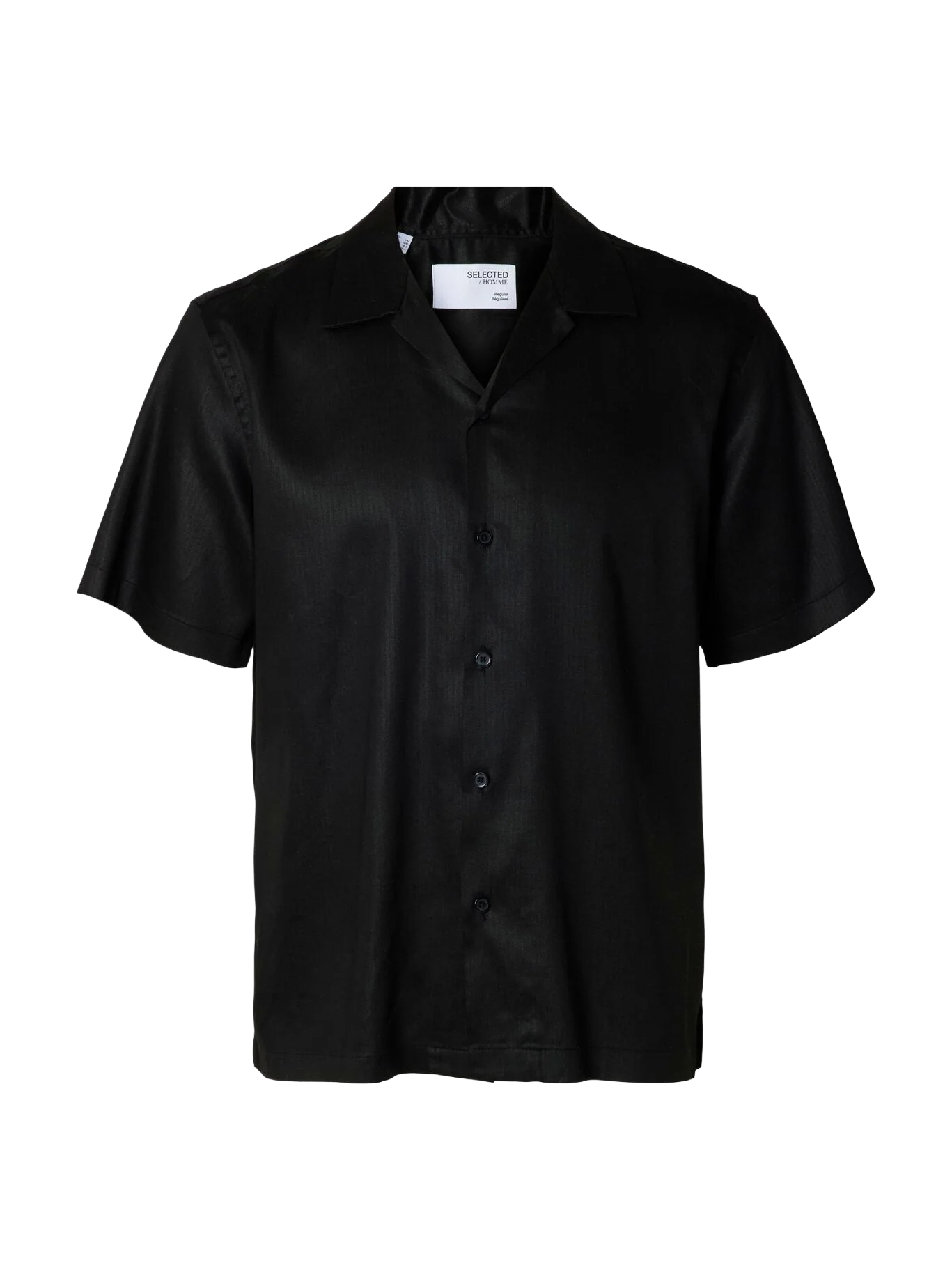 Selected Camicia da uomo manica corta Regnoa nera