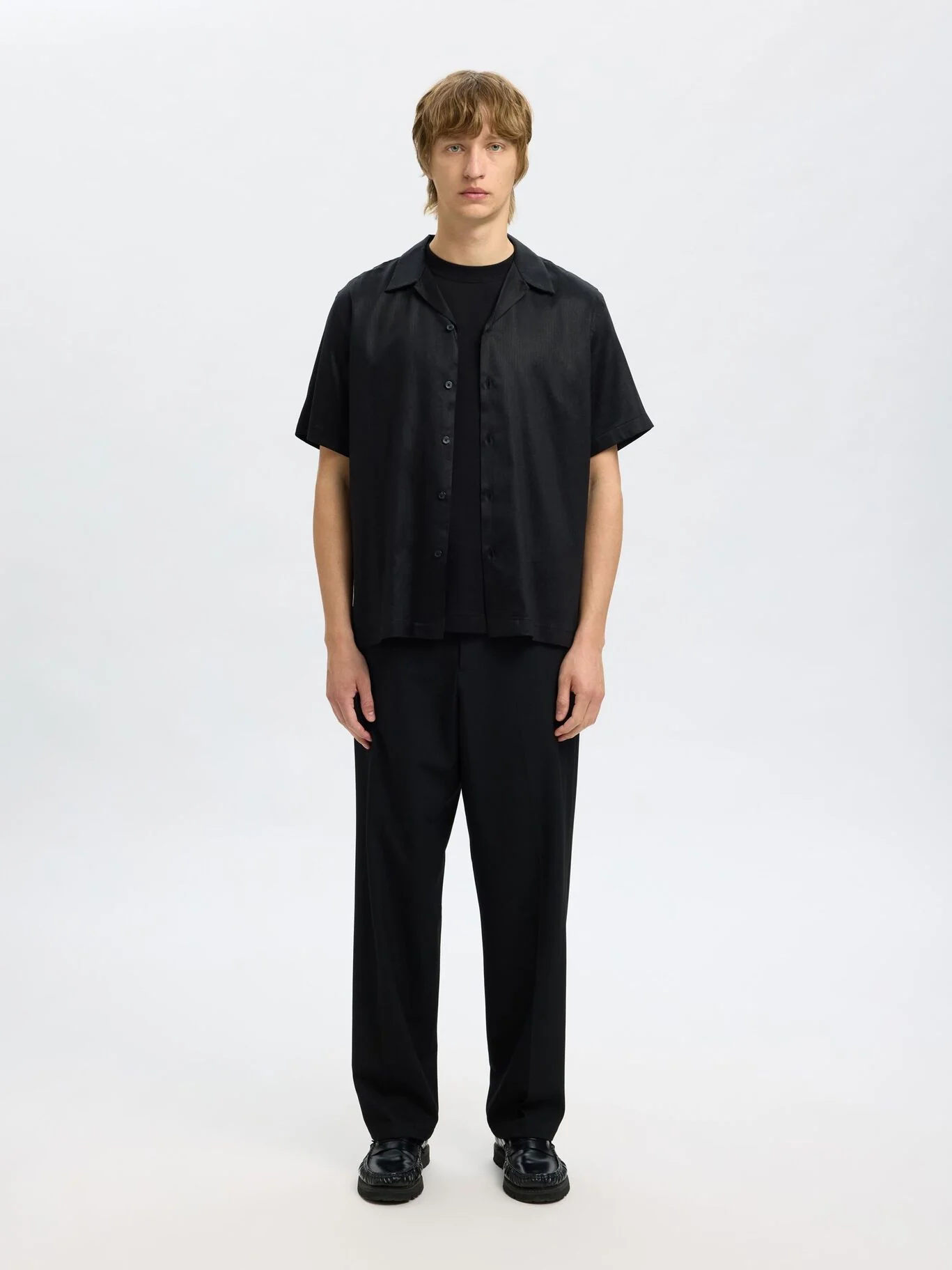 Selected Camicia da uomo manica corta Regnoa nera - Image 4