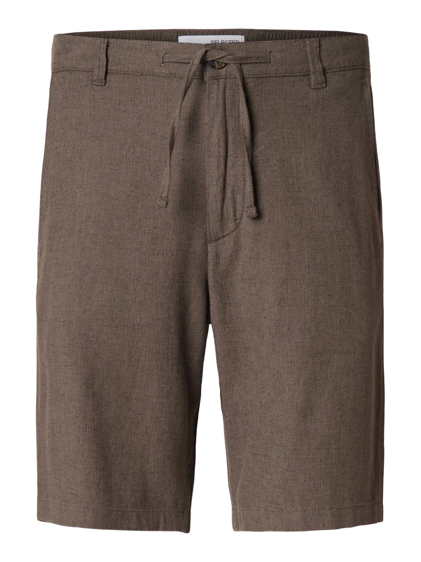Selected Pantaloncino in misto lino da uomo Brody marrone