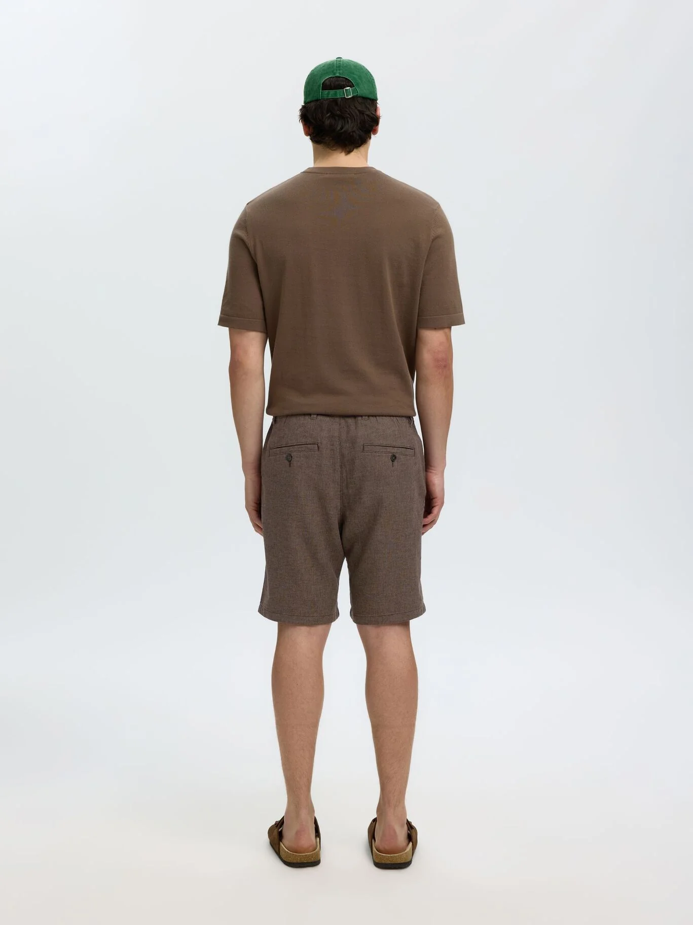 Selected Pantaloncino in misto lino da uomo Brody marrone - Image 4