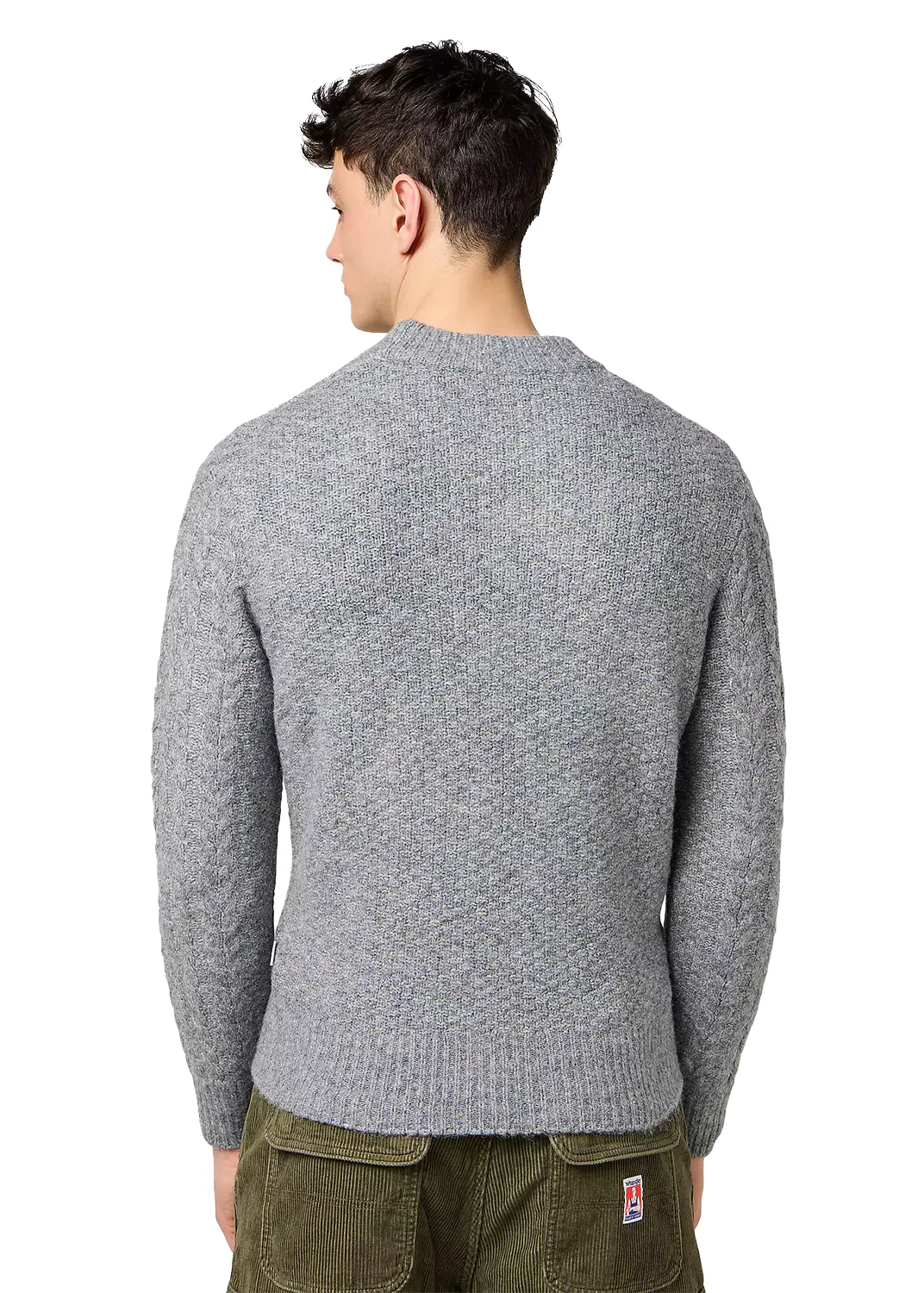 Wrangler Maglia in misto lana da uomo Cable grigio - Image 2
