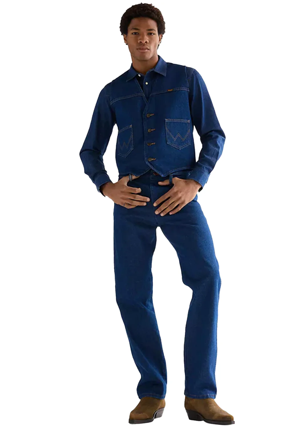 Wrangler Giacca smanicata in jeans da uomo Cowboy Cut Vest - Image 3