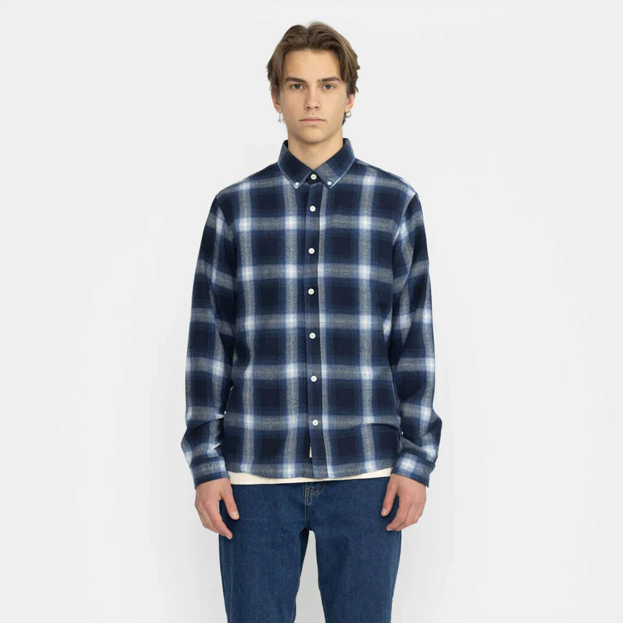 Revolution Camicia Uomo Button-Down Blu 3967-NVY - Image 2