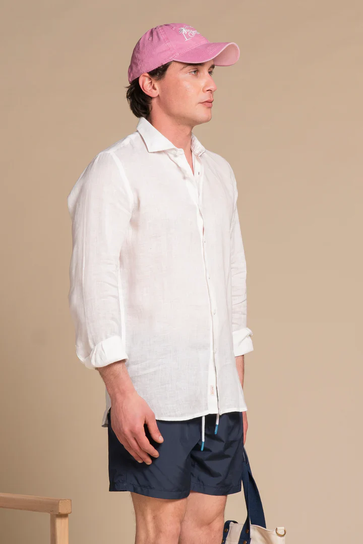 Impure Camicia da uomo in lino Riley bianco - Image 3
