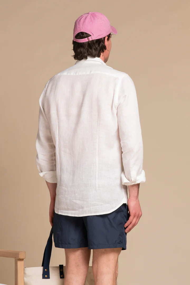 Impure Camicia da uomo in lino Riley bianco - Image 4